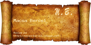 Macsa Bercel névjegykártya